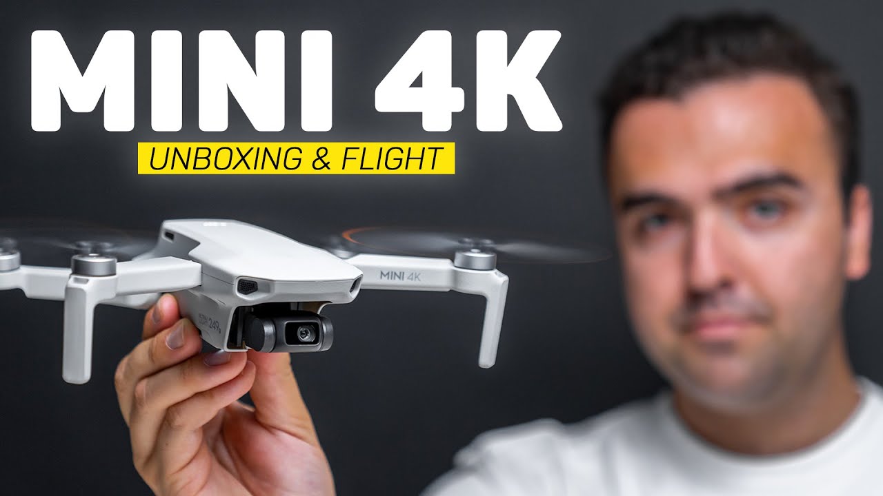 DJI Mini 4K в полете на фоне заката