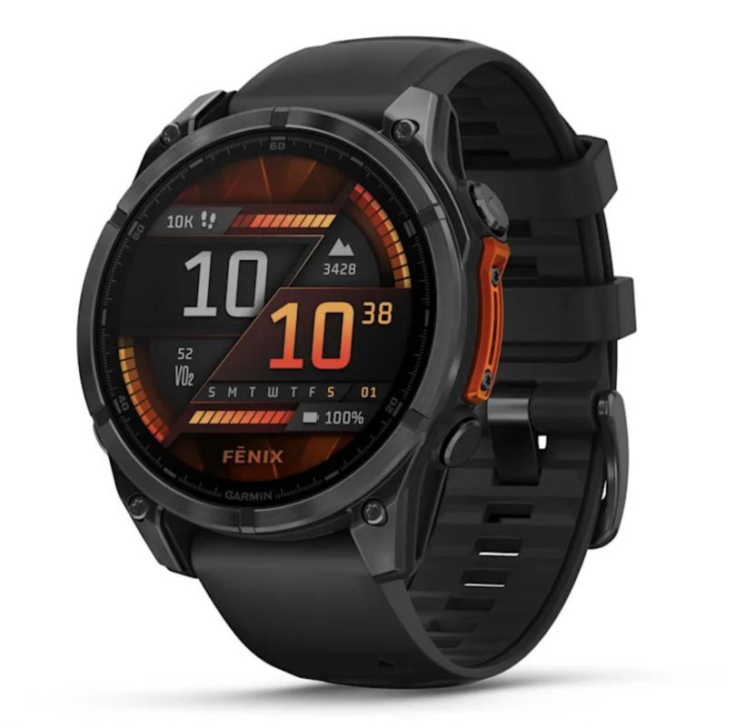 Умные часы Garmin Fenix 8, 51 мм, AMOLED, Slate Gray with black silicone band