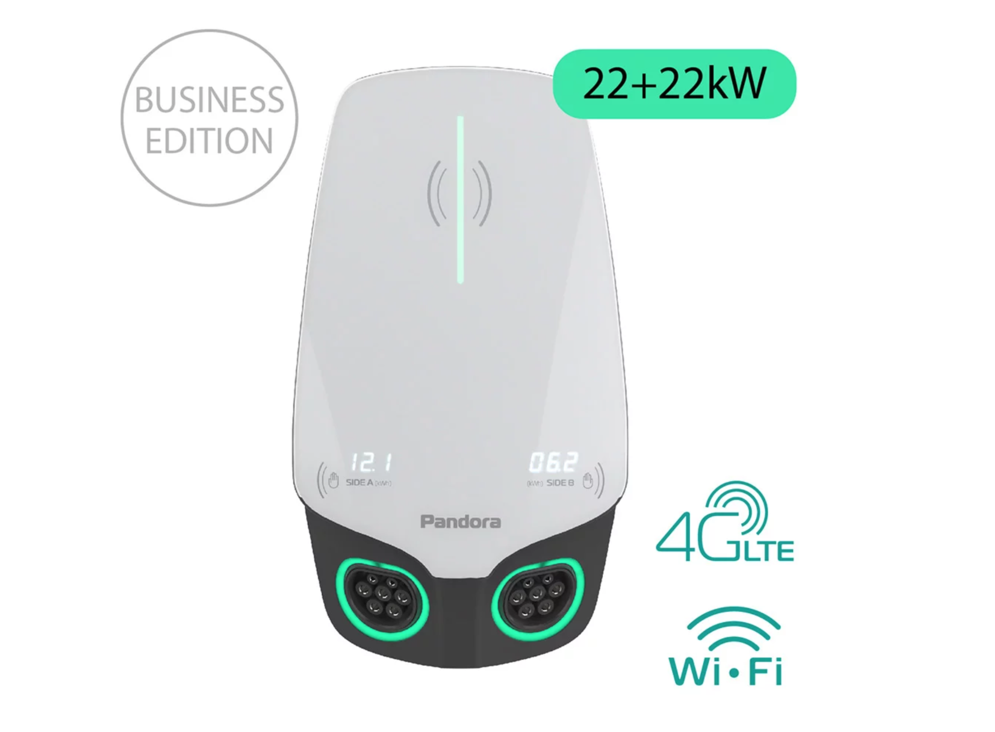 Настенная зарядная станция Pandora Wall-E DUO Business Edition AC 22+22 кВт