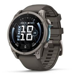 Умные часы Garmin Fenix 9, 47 мм, AMOLED, Sapphire Titanium with Pebble Gray Silicone Band
