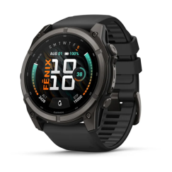 Умные часы Garmin Fenix 9, 47 мм, AMOLED, Sapphire Carbon Gray DLC Titanium with Black Silicone Band