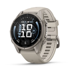 Умные часы Garmin Fenix 9, 43 мм, AMOLED, Sapphire Titanium with Fog Gray Silicone Band