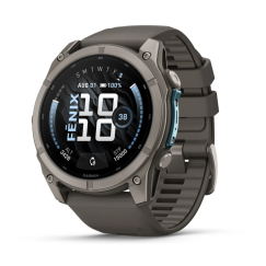 Умные часы Garmin Fenix 9, 51 мм, AMOLED, Sapphire Titanium with Pebble Gray Silicone Band