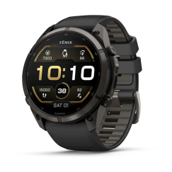 Умные часы Garmin Fenix 9 PRO, 51 мм, AMOLED, Sapphire Carbon Gray DLC Titanium with Black/Pebble Gray Silicone