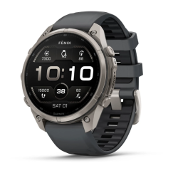 Умные часы Garmin Fenix 9 PRO, 47 мм, AMOLED, Sapphire Titanium with Graphite/Black Silicone Band