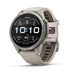 Умные часы Garmin Fenix 9 PRO, 43 мм, AMOLED, Sapphire Titanium with Fog Gray/Dark Sandstone Silicone Band