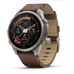 Умные часы Garmin Fenix 9 PRO INREACH, 47 мм, AMOLED, Sapphire Titanium with Walnut Leather Band