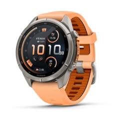 Умные часы Garmin Fenix 9 PRO INREACH, 43 мм, AMOLED, Sapphire Titanium with Shell Pink/Autumn Orange Silicone Band