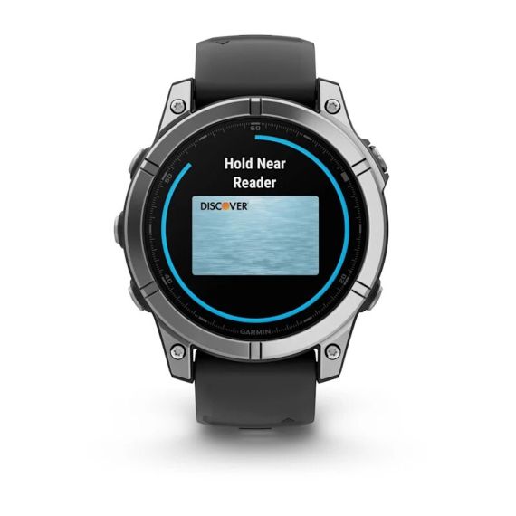 Умные часы Garmin Fenix E, 47 мм, AMOLED, stainless steel with a black silicone band