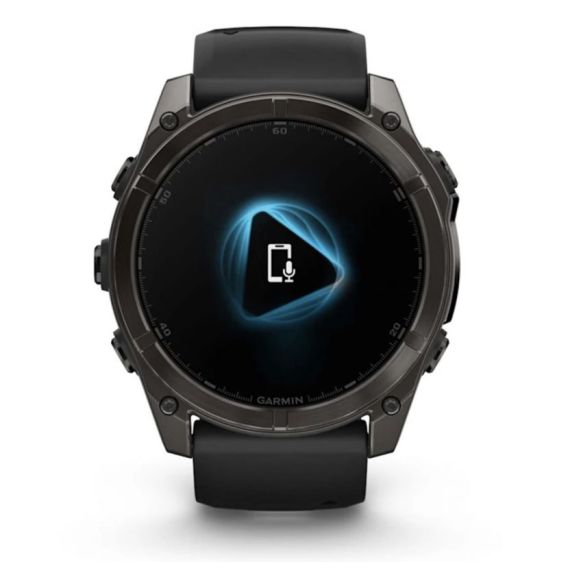 Умные часы Garmin Fenix 8, 51 мм, AMOLED, Sapphire Carbon Gray DLC Titanium with Black/Pebble Gray Silicone band
