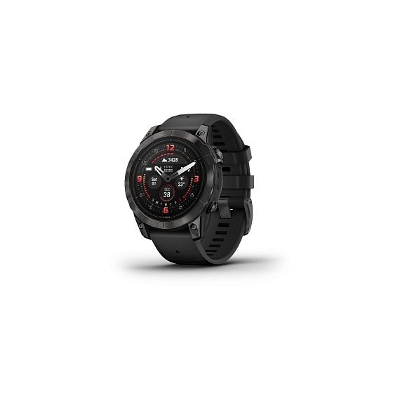 Умные часы EPIX PRO (Gen 2) Sapphire Edition 47 мм, титановый, угольно-серый DLC, черный ремешок