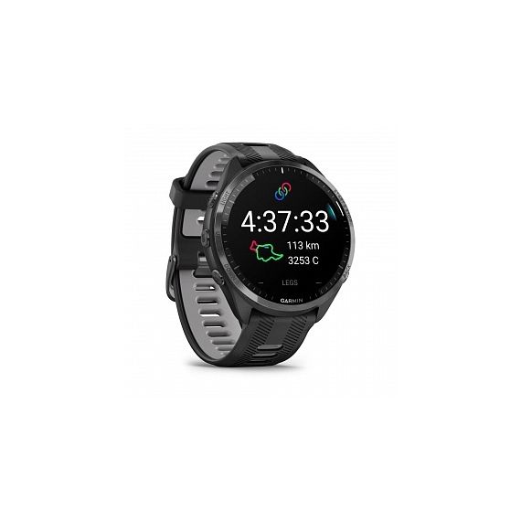Умные часы FORERUNNER 965 черные, темно-серый DLC титановый безель, с черным ремешком