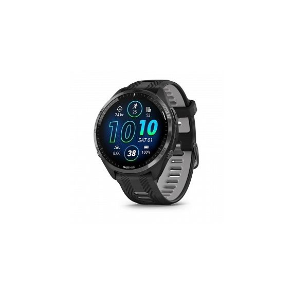 Умные часы FORERUNNER 965 черные, темно-серый DLC титановый безель, с черным ремешком