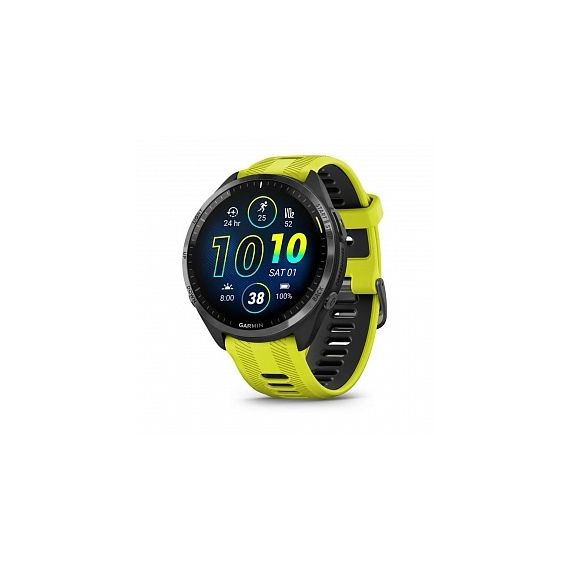 Умные часы FORERUNNER 965 черные, темно-серый DLC титановый безель, с желто-черным ремешком