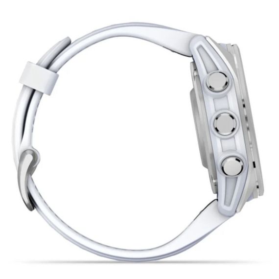 Умные часы Garmin Fenix 8, 43 мм, AMOLED, Silver with White Stone silicone band