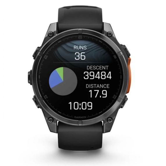 Умные часы Garmin Fenix 8, 47 мм, AMOLED, Slate Gray with black silicone band