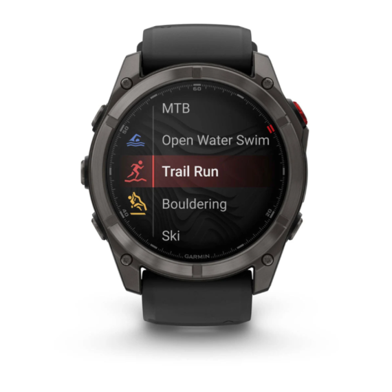 Умные часы Garmin Fenix 8 PRO, 47 мм, AMOLED, Sapphire, Titanium with Graphite/Black Silicone Band
