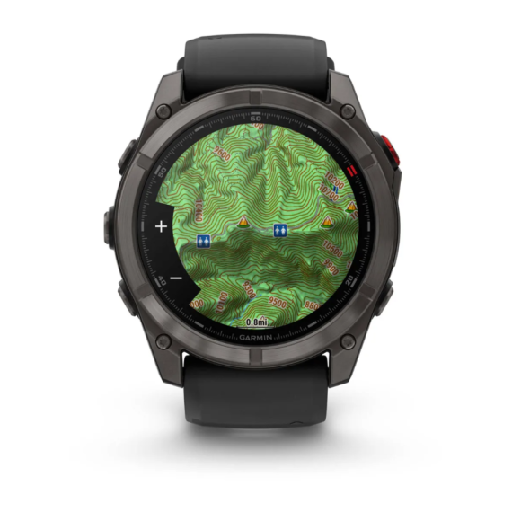 Умные часы Garmin Fenix 8 PRO, 51 мм, AMOLED, Sapphire, Carbon Gray DLC Titanium with Black/Pebble Gray Silicone Band