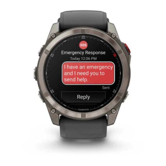 Умные часы Garmin Fenix 8 PRO, 51 мм, AMOLED, Sapphire, Titanium with Graphite/Black Silicone Band
