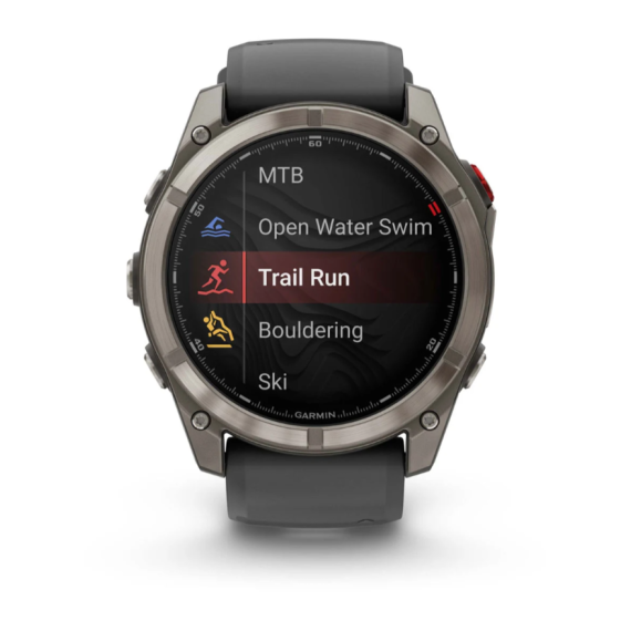 Умные часы Garmin Fenix 8 PRO, 47 мм, AMOLED, Sapphire, Carbon Gray DLC Titanium with Black/Pebble Gray Silicone Band