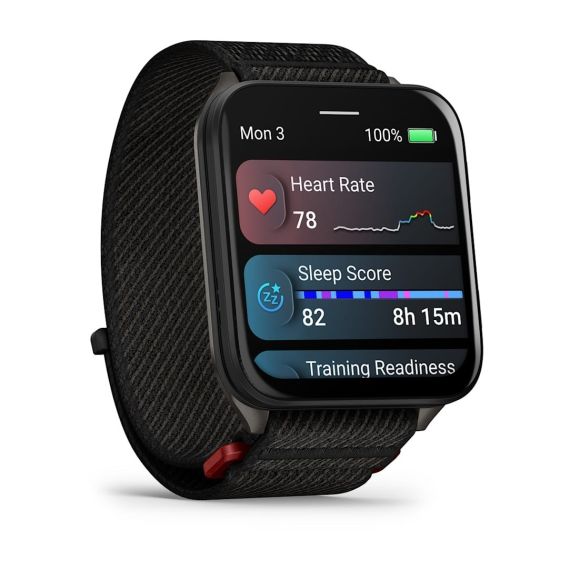 Умные часы Garmin Venu X1 черный с титановой задней крышкой и черным нейлоновым ремешком