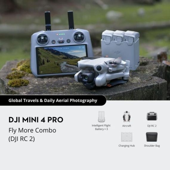 Квадрокоптер DJI Mini 4 Pro Fly More Combo Plus (DJI RC 2), изображение 2