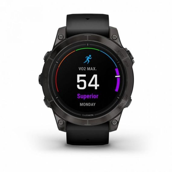 Умные часы Garmin EPIX PRO (Gen 2) Sapphire Edition 47 мм, титановый, угольно-серый DLC, черный ремешок