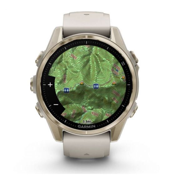 Умные часы Garmin Fenix 8, 43 мм, AMOLED, Sapphire Soft Gold with fog Gray/Dark sandstone silicone band, изображение 12