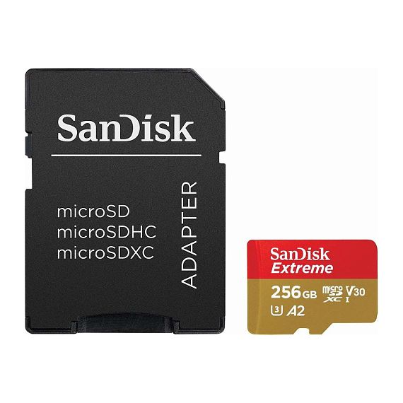 Карта памяти Sandisk Extreme 256 ГБ, 160 МБ/с, Class 10, SDSQXA1-256G-GN6MA