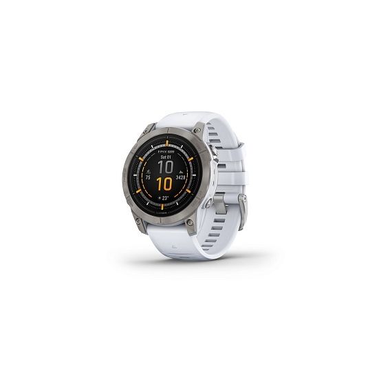 Умные часы EPIX PRO (Gen 2) Sapphire Edition 47 мм, титановый, белый DLC, белый ремешок