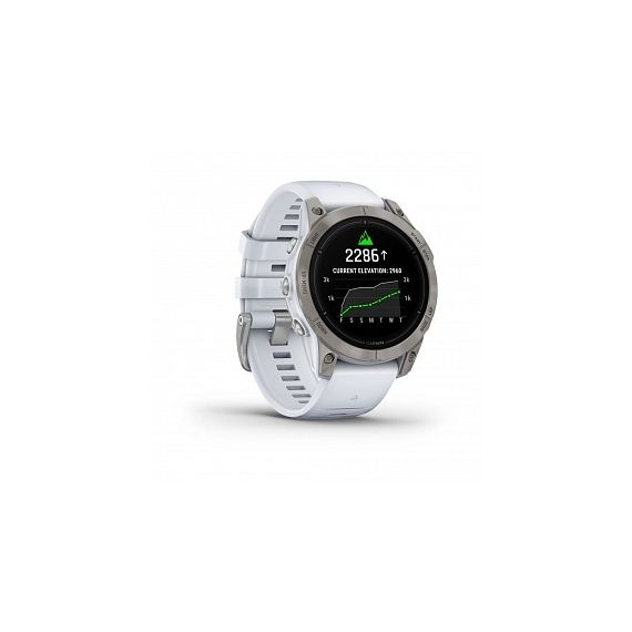 Умные часы EPIX PRO (Gen 2) Sapphire Edition 47 мм, титановый, белый DLC, белый ремешок