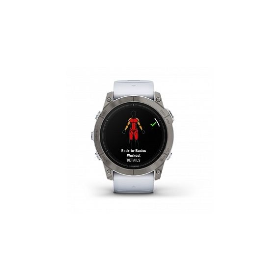 Умные часы EPIX PRO (Gen 2) Sapphire Edition 51 мм, титановый белый, DLC, белый силиконовый ремешок