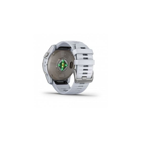 Умные часы EPIX PRO (Gen 2) Sapphire Edition 51 мм, титановый белый, DLC, белый силиконовый ремешок