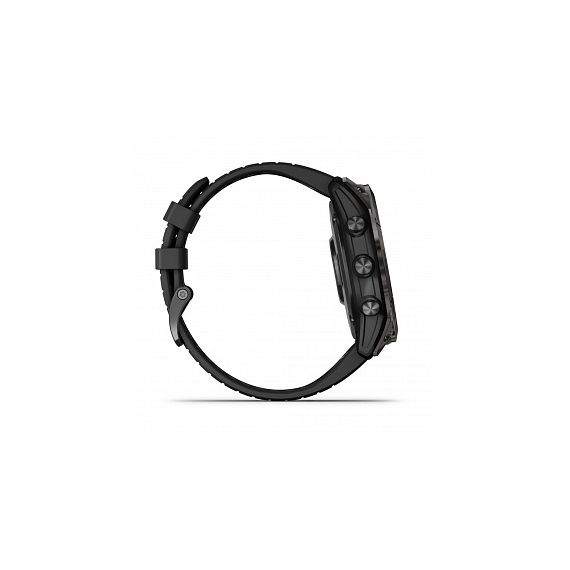 Умные часы EPIX PRO (Gen 2) Sapphire Edition 51 мм, титановый угольно-серый, DLC, черный силиконовый ремешок