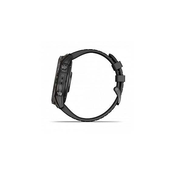 Умные часы EPIX PRO (Gen 2) Sapphire Edition 51 мм, титановый угольно-серый, DLC, черный силиконовый ремешок