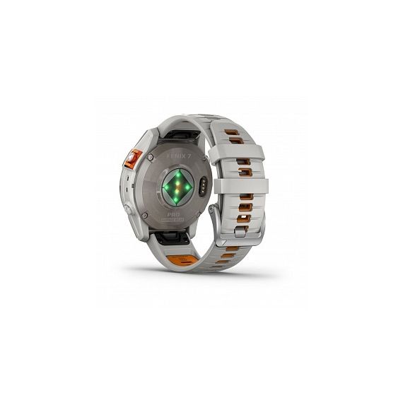 Умные часы FENIX 7 PRO Sapphire Solar титановый серый с серо-оранжевым ремешком
