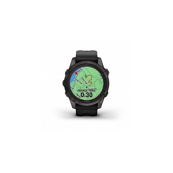 Умные часы FENIX 7S PRO Sapphire Solar титановый угольно-серый DLC с силиконовым ремешком
