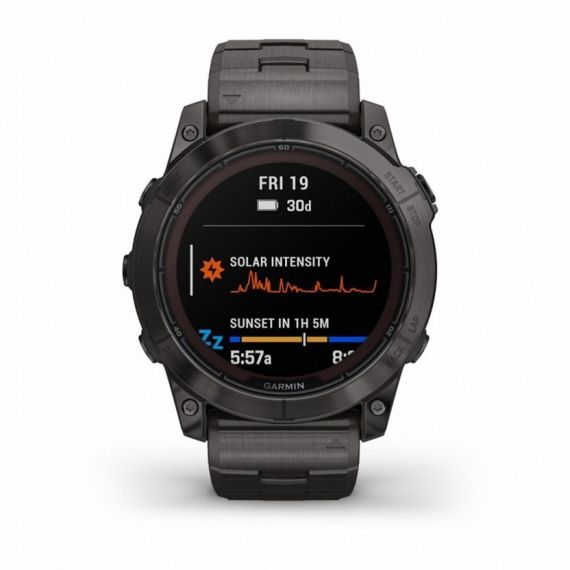 Умные часы FENIX 7X PRO Pro Sapphire Solar Edition Титановый угольно-серый корпус с DLC-покрытием и титановым браслетом