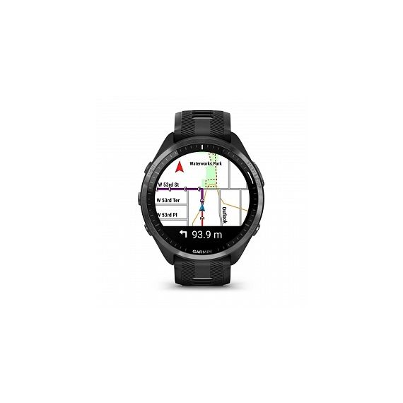 Умные часы FORERUNNER 965 черные, темно-серый DLC титановый безель, с черным ремешком