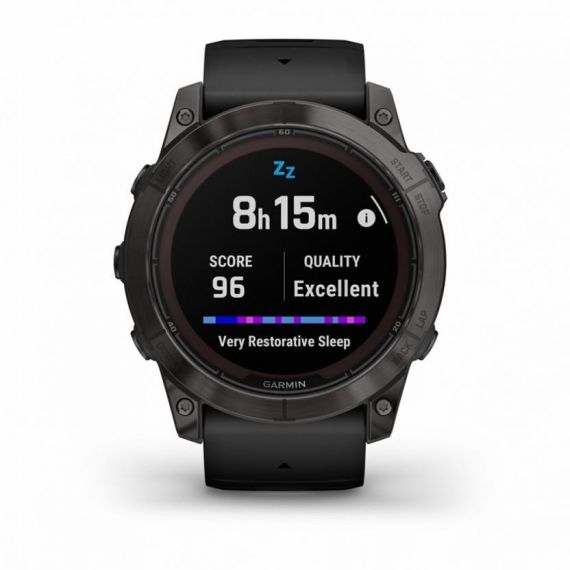 Умные часы Garmin FENIX 7X PRO Sapphire Solar Edition Титановый угольно-серый корпус с DLC-покрытием и черным ремешком