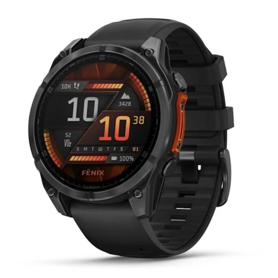 Умные часы Garmin Fenix 8, 47 мм, AMOLED, Slate Gray with black silicone band