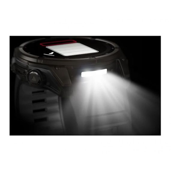 Умные часы Garmin Fenix 8, 51 мм, Solar, Sapphire Carbon Gray DLC Titanium with Black/Pebble Gray Silicone