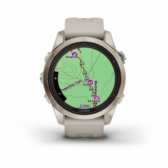 Умные часы FENIX 7S PRO Sapphire Solar золотистый корпус со светло-песочным ремешком