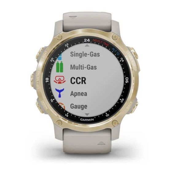 Garmin DESCENT MK2S светло-золотистый корпус со светло-песочным силиконовым ремешком, изображение 5