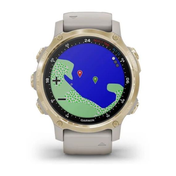 Garmin DESCENT MK2S светло-золотистый корпус со светло-песочным силиконовым ремешком, изображение 3
