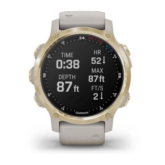 Garmin DESCENT MK2S светло-золотистый корпус со светло-песочным силиконовым ремешком, изображение 2