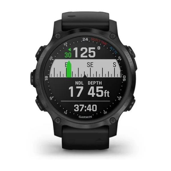 Garmin Descent Mk2s угольно-серый корпус с DLC-покрытием, черный силиконовый ремешок, изображение 6
