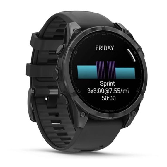 Умные часы Garmin Fenix 8, 47 мм, AMOLED, Slate Gray with black silicone band