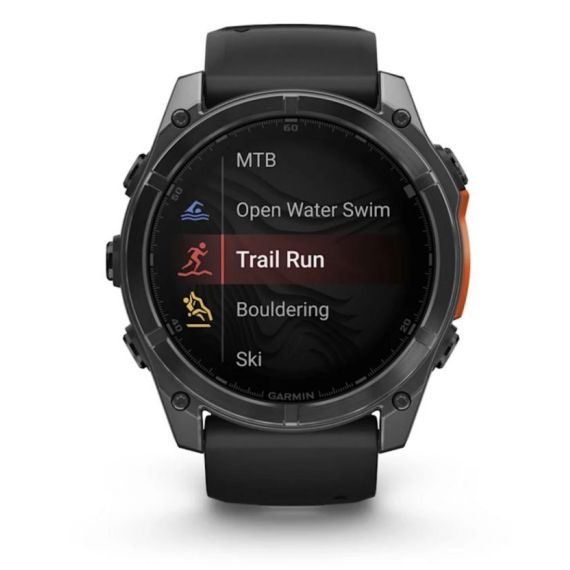 Умные часы Garmin Fenix 8, 51 мм, AMOLED, Slate Gray with black silicone band