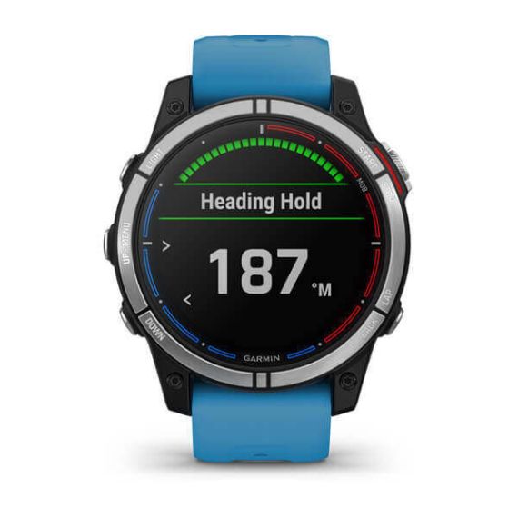 Умные часы Garmin QUATIX 7 с синим силиконовым ремешком, изображение 2